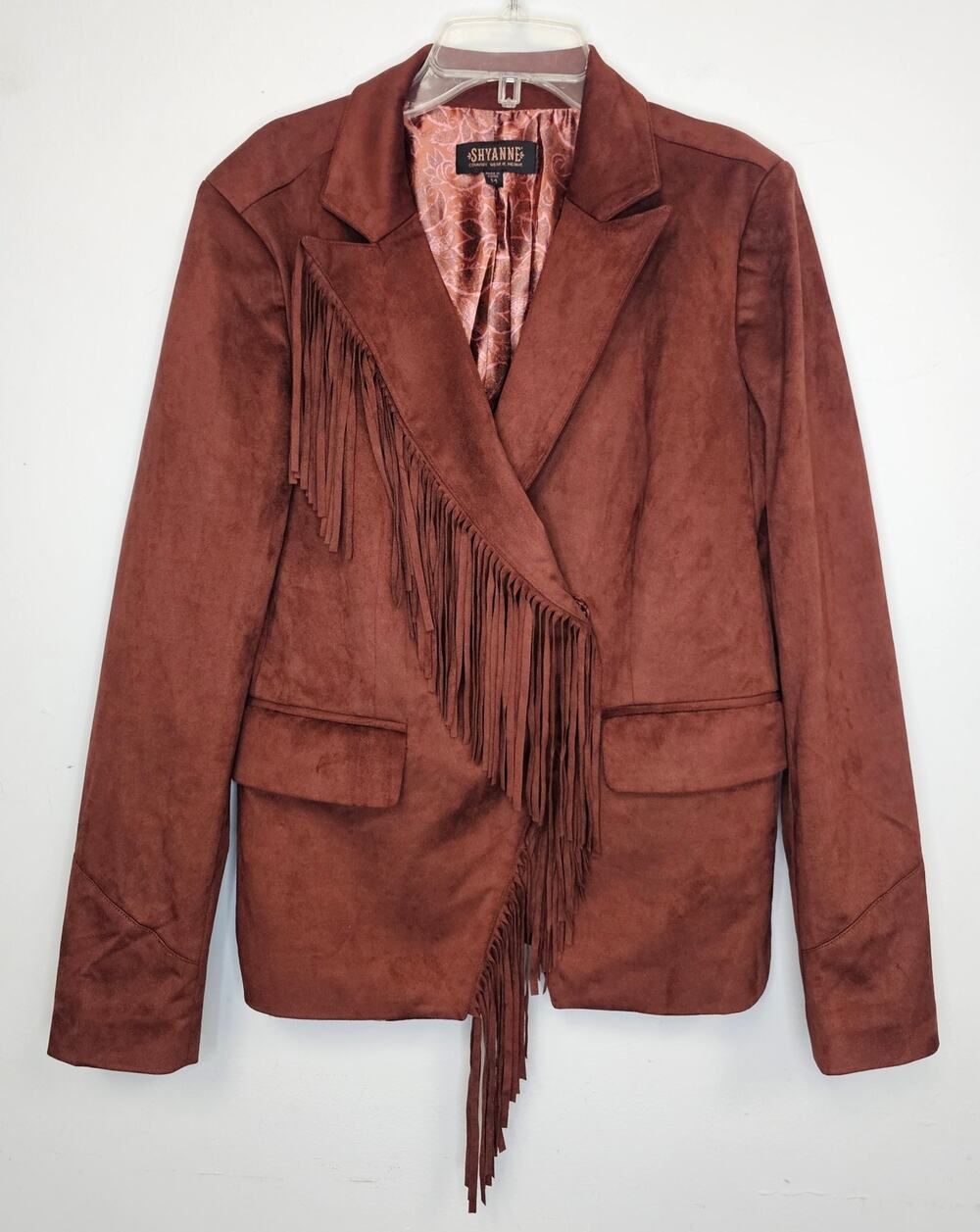 Shyanne Women's Fringe Faux Suede Western Style Blazer-Size Medium